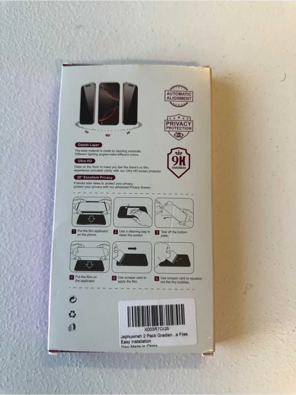 Screen Protector Tempered Glass for Smartphone - Pink